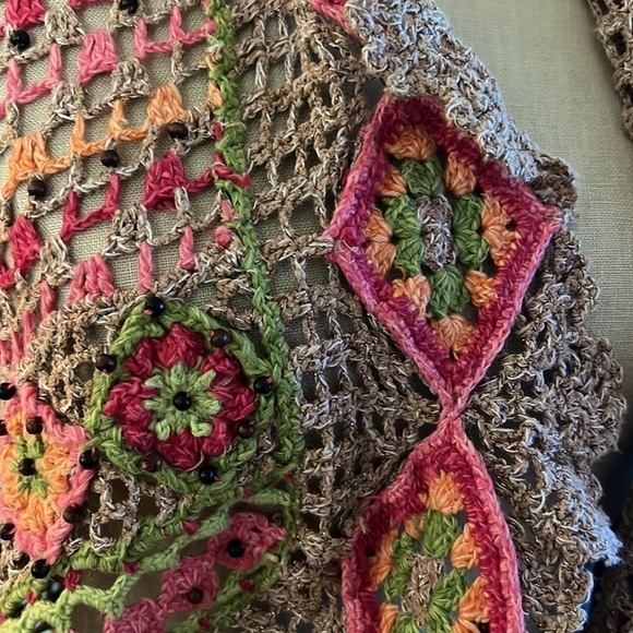 Marisa Christina Crochet Colorful Hippie Sweater Size Small - Picture 3 of 12